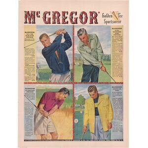 McGregor Sportswear Magazine Advertisement 1950 Vintage Golden Tee Golf Menswear
